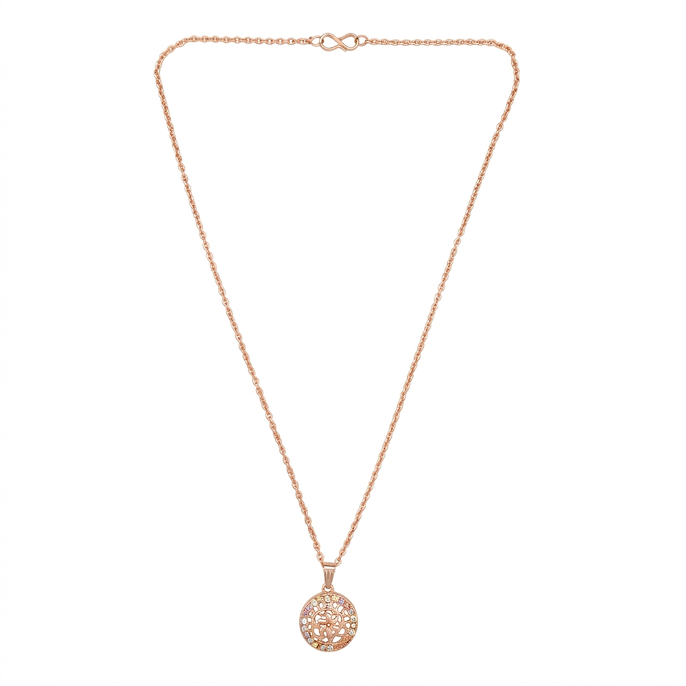 Urthn Rose Gold Plated Chain Pendant For Women/ Girls(Pack of 12)