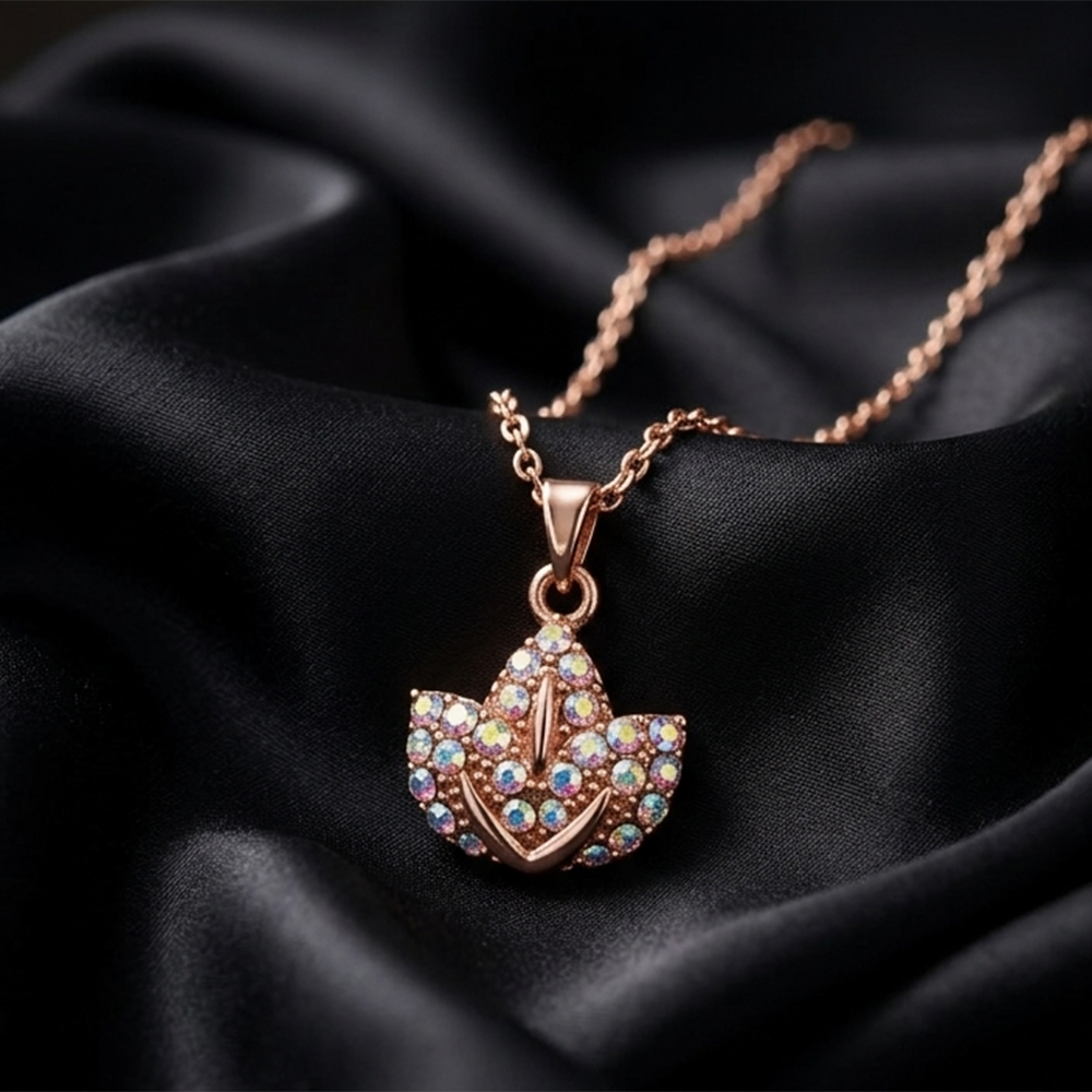 Urthn Rose Gold Plated Chain Pendant For Women/ Girls(Pack of 12)