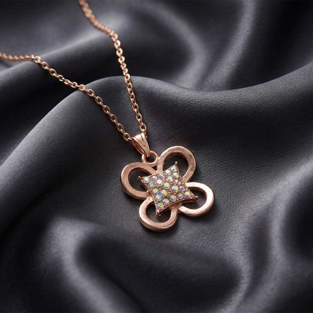 Urthn Flower Chain Pendant For Women/ Girls(Pack of 12)