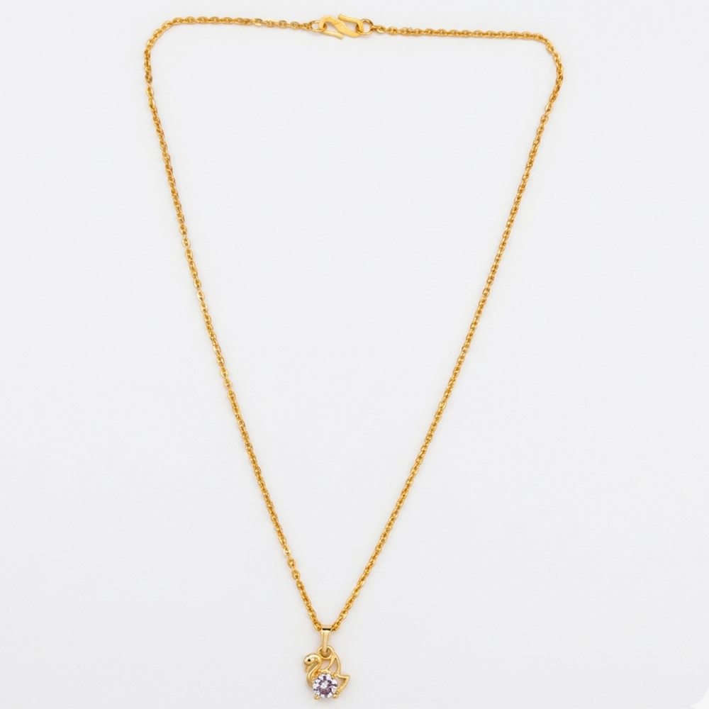 Urthn Gold Plated Duck Chain Pendant For Women/ Girls(Pack of 6)