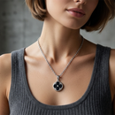 Urthn Silver Plated Flower Chain Pendant For Women/ Girls(Pack of 6)