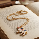 Urthn Fantasy Unicorn Meenakari Chain Pendant For Women/ Girls (Pack of 12)