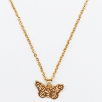 Urthn Cute Butterfly Design Chain Pendant For Women/ Girls (Pack of 12)