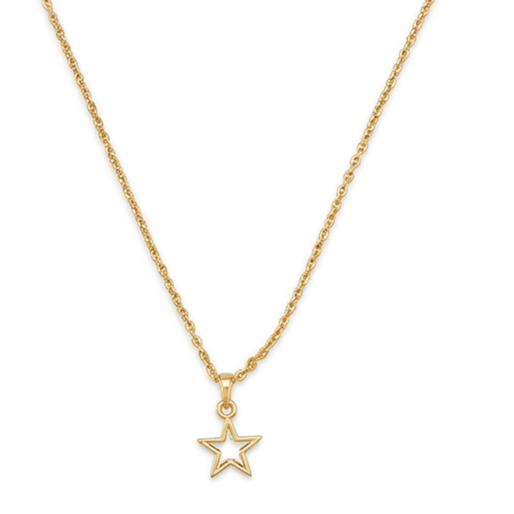 Urthn Gold Plated Modern Star Shape Chain Pendant for Women/ Girls (Pack of 12)