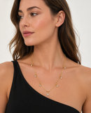 Urthn Elegant Gold Plated Teardrop Charm Necklace with Delicate Chain(Pack of 3)