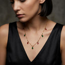 Urthn  Minimal Gold Chain Necklace with Crystal Drop Charms (Set of 3)