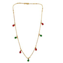 Urthn  Minimal Gold Chain Necklace with Crystal Drop Charms (Set of 3)