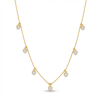 Urthn Lightweight Gold Plated Drop Charm Necklace for Women(Pack of 3)