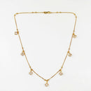 Urthn  Minimal Gold Chain Necklace with Crystal Drop Charms (Set of 3)