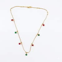 Urthn Designer Style Gold Chain Necklace with Drops Accents(Pack of 3)