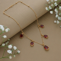 Urthn Stylish Gold Plated Multi Drop Charm Necklace(Pack of 3)