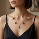 Urthn Stylish Gold Plated Multi Drop Charm Necklace(Pack of 3)