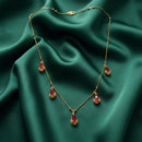 Urthn  Minimal Gold Chain Necklace with Crystal Drop Charms (Set of 3)