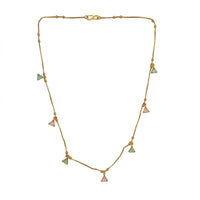 Urthn  Minimal Gold Chain Necklace with Crystal Drop Charms (Set of 3)
