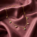 Urthn  Minimal Gold Chain Necklace with Crystal Drop Charms (Set of 3)