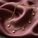 Urthn  Minimal Gold Chain Necklace with Crystal Drop Charms (Set of 3)