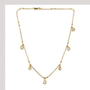 Urthn  Minimal Gold Chain Necklace with Crystal Drop Charms (Set of 3)
