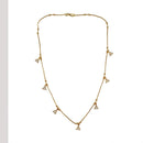 Urthn  Minimal Gold Chain Necklace with Crystal Drop Charms (Set of 3)