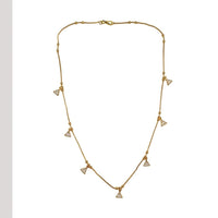 Urthn  Minimal Gold Chain Necklace with Crystal Drop Charms (Set of 3)