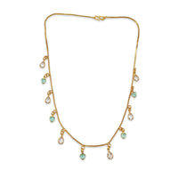 Urthn  Minimal Gold Chain Necklace with Crystal Drop Charms (Set of 3)