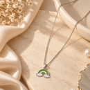Urthn Cute Rainbow Charm Pendant Necklace for Women Trendy Daily Wear Accessory