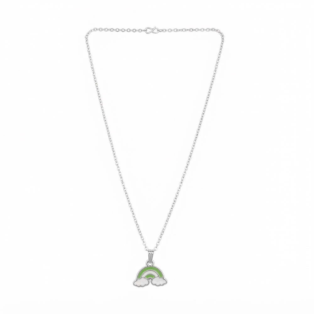 Urthn Cute Rainbow Charm Pendant Necklace for Women Trendy Daily Wear Accessory(Pack of 12)