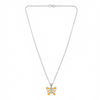 Urthn Graceful Butterfly Shape Meenakari Chain Pendant | Designer Jewellery for Women - 1205096B(Pack Of  12)