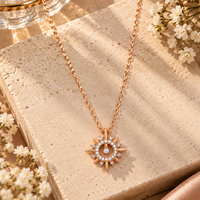 Urthn Stylish Rose Gold Plated American Diamond Pendant Necklace