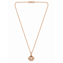 Urthn Stylish Rose Gold Plated Floating American Diamond Pendant Necklace(Pack of 3)