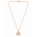 Urthn Stylish Rose Gold Plated Floating American Diamond Pendant Necklace(Pack of 3)