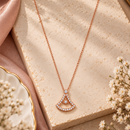 Urthn Chic American Diamond Rose Gold Plated Chain Necklace