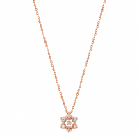 Urthn Stylish Rose Gold Plated Floating American Diamond Pendant Necklace(Pack of 3)