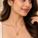 Urthn Anti Tarnish Chain Necklace with Heart Pendant & Matching Earrings for Women(Pack Of 6)
