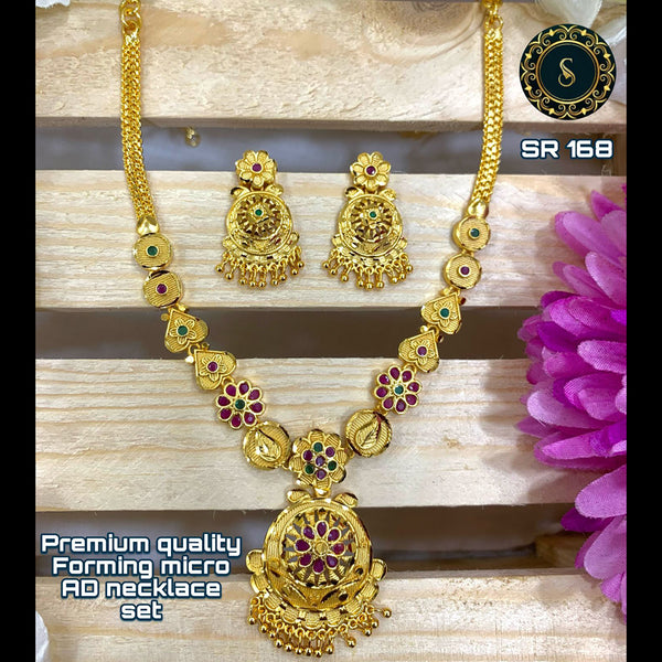 Siara Collections Forming Gold Pota Stone Necklace Set