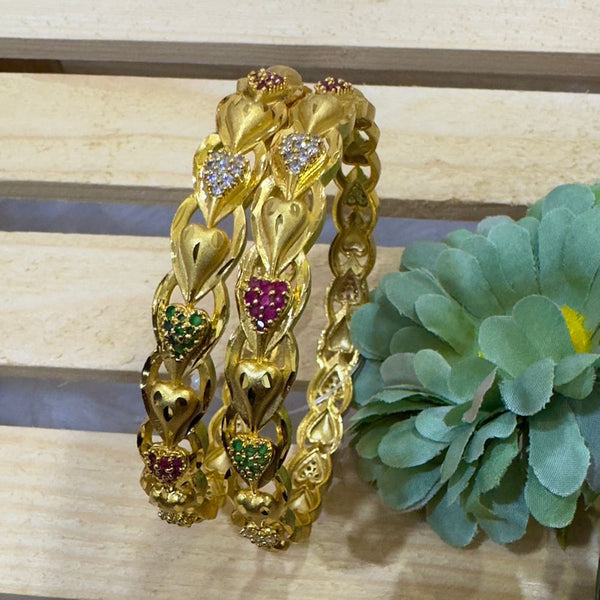 Siara Collections Forming Gold Austrian Stone Bangles Set