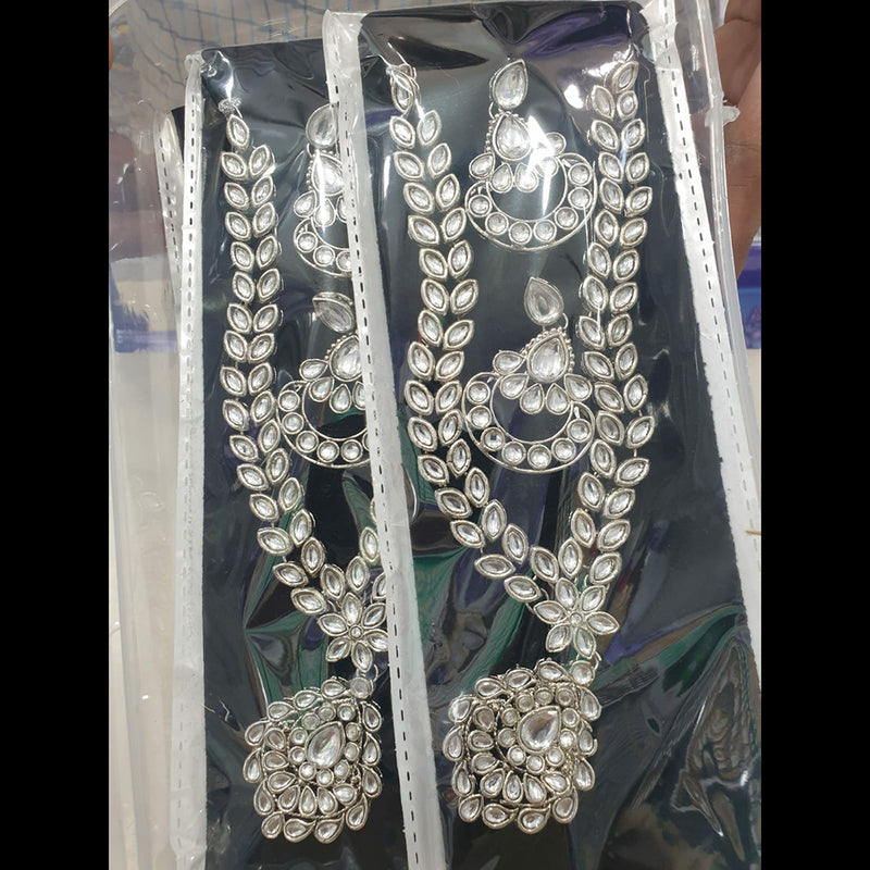 Sofine Silver Plated Long Necklace Set