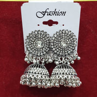 Sofine Oxidised Plated Jhumki Earrings