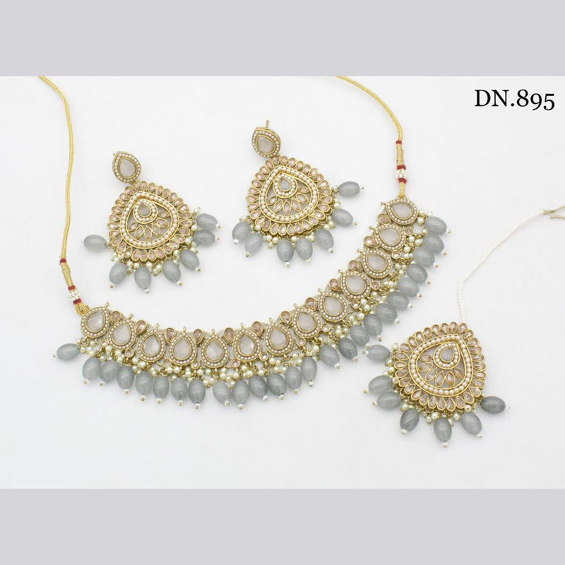 JCM Jewellery Gold Plated Crystal Stone Necklace Set