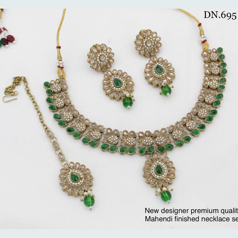 JCM Jewellery Gold Plated Crystal Stone Necklace Set