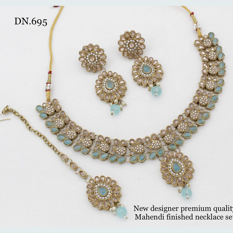 JCM Jewellery Gold Plated Crystal Stone Necklace Set