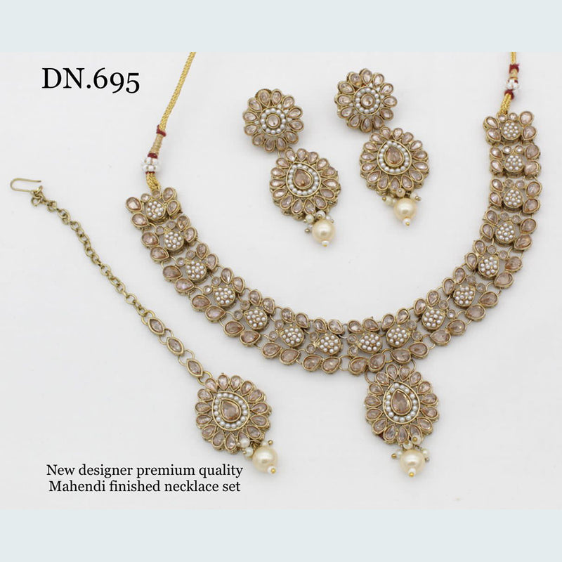 JCM Jewellery Gold Plated Crystal Stone Necklace Set