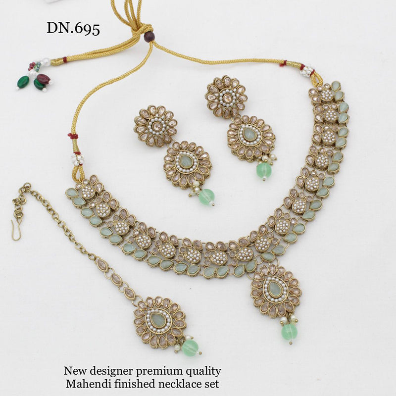 JCM Jewellery Gold Plated Crystal Stone Necklace Set