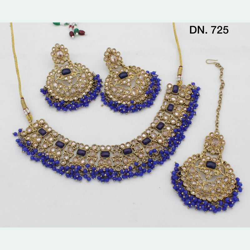 JCM Jewellery Gold Plated Crystal Stone Necklace Set