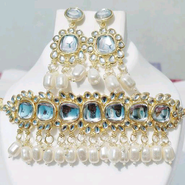 JCM Jewellery Gold Plated Kundan Stone Necklace Set