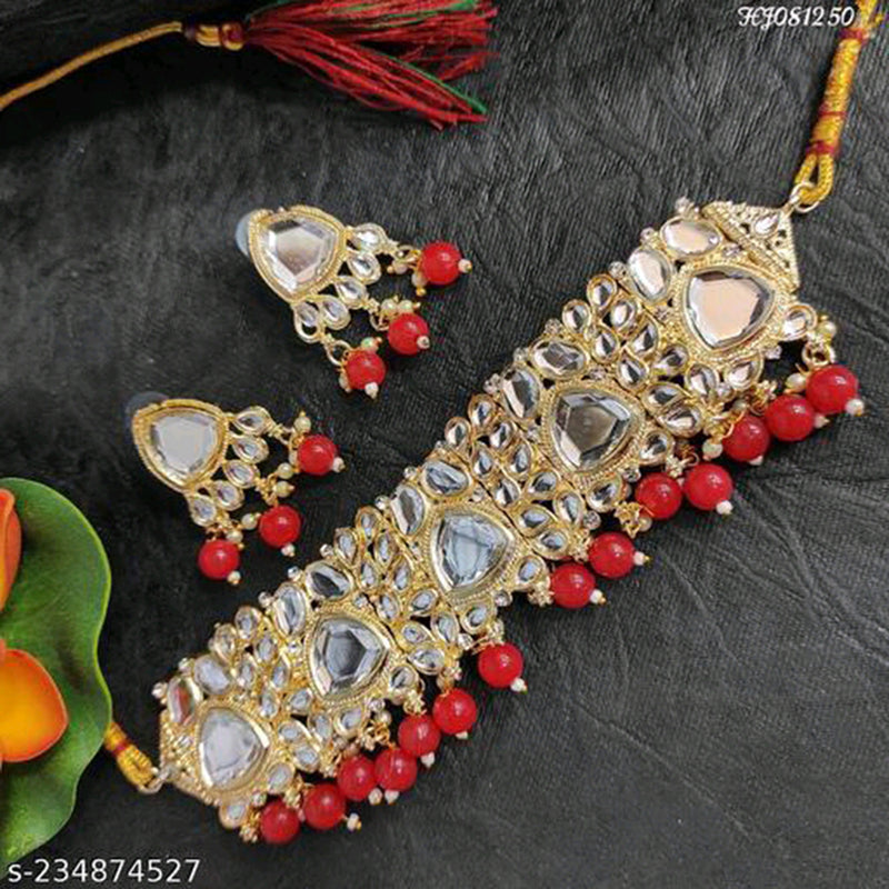 JCM Jewellery Gold Plated Kundan Stone Necklace Set