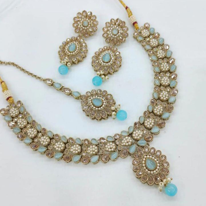 JCM Jewellery Gold Plated Crystal Stone Necklace Set