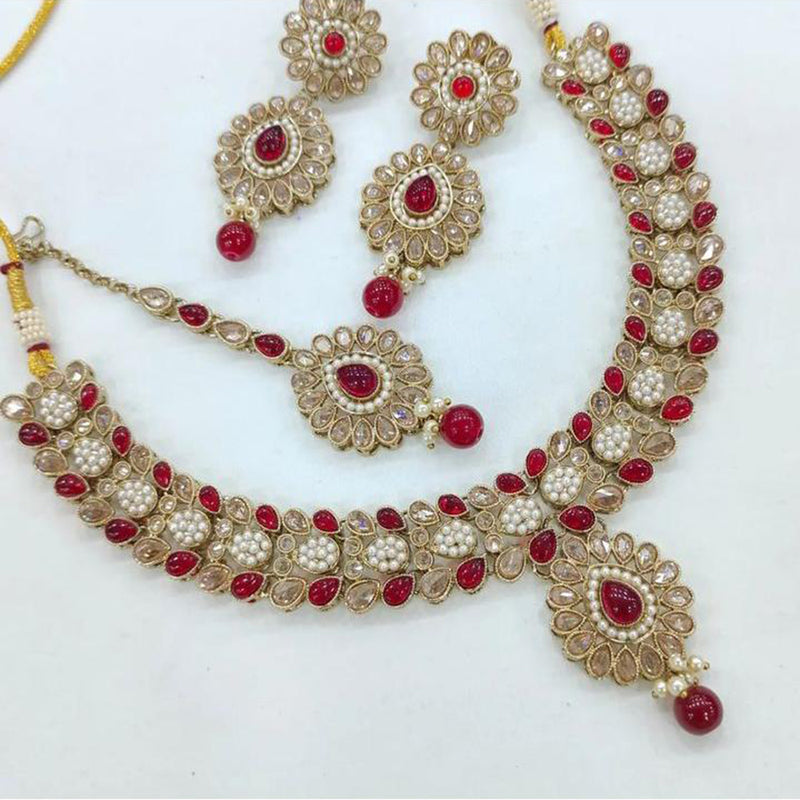 JCM Jewellery Gold Plated Crystal Stone Necklace Set