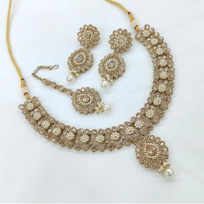 JCM Jewellery Gold Plated Crystal Stone Necklace Set