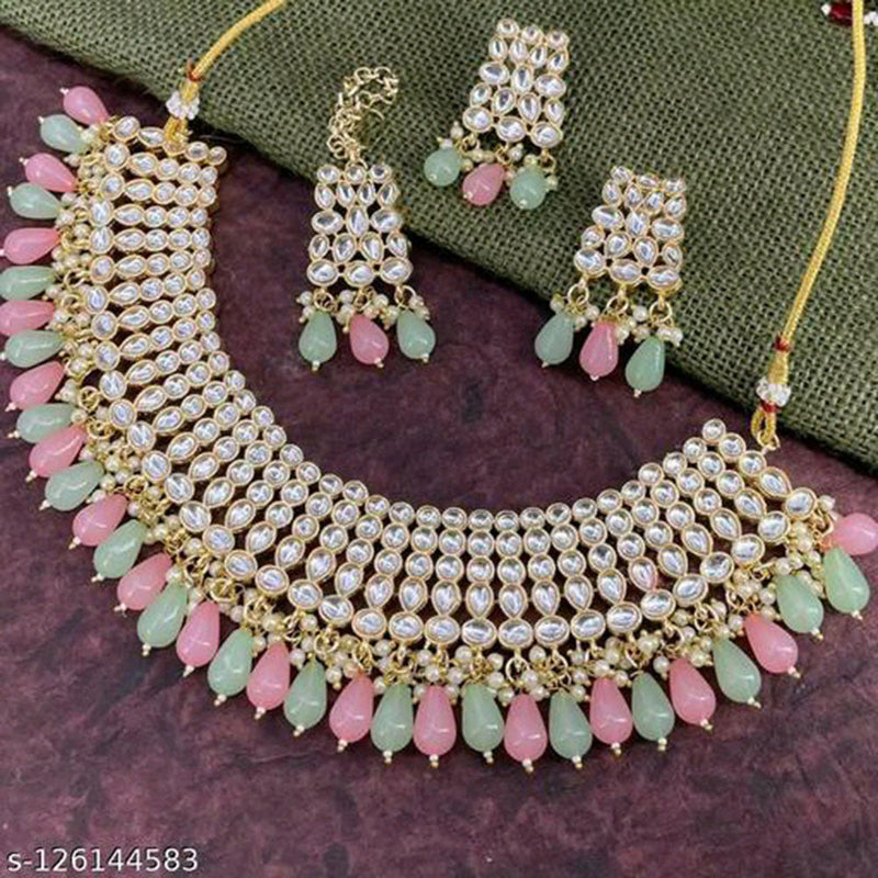 Jcm Jewellery Gold Plated Kundan Stone Necklace Set