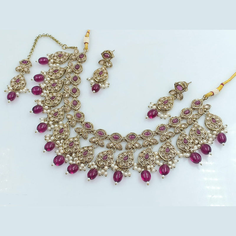 Jcm Jewellery Gold Plated Crystal Stone Necklace Set